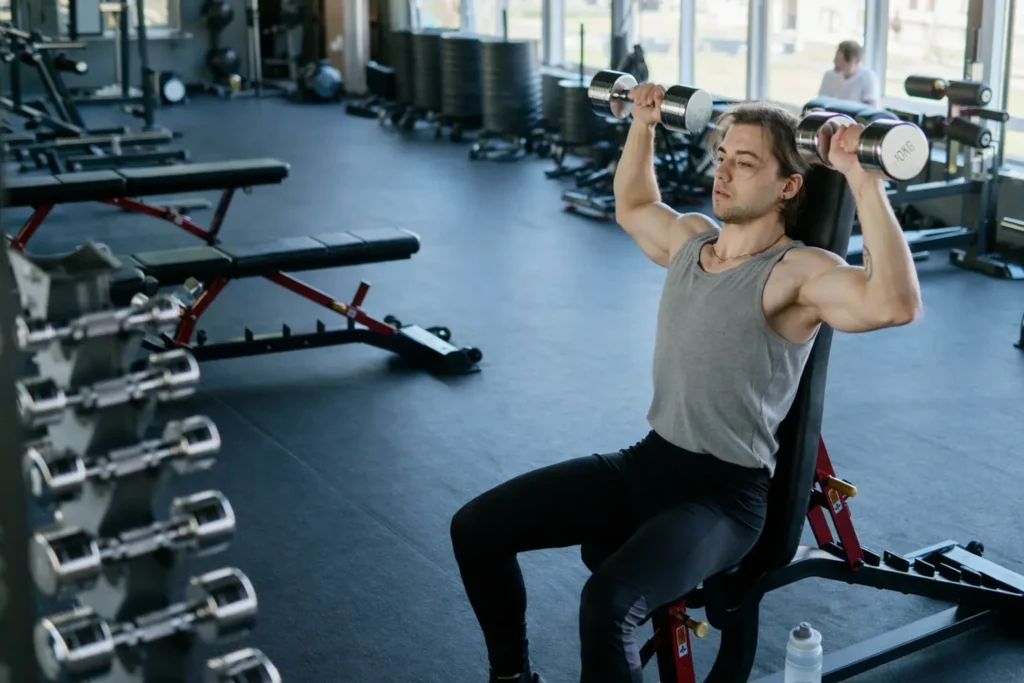 Focused workout session in the gym