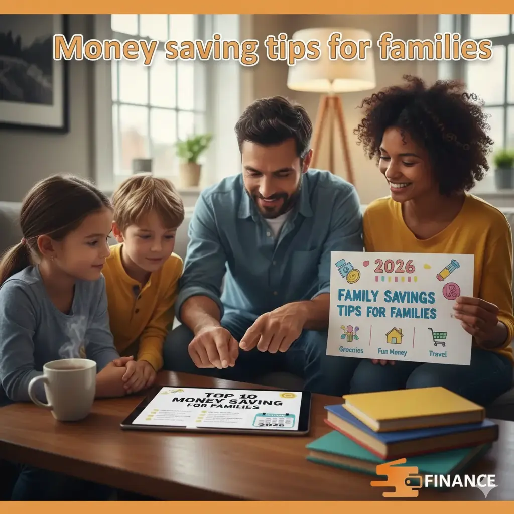 Money saving tips for families A family looking at money saving tips for 2026.